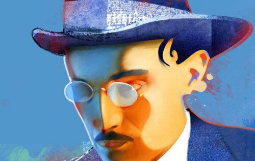 Illustratie van Fernando Pessoa auteur van het Boek der rusteloosheid