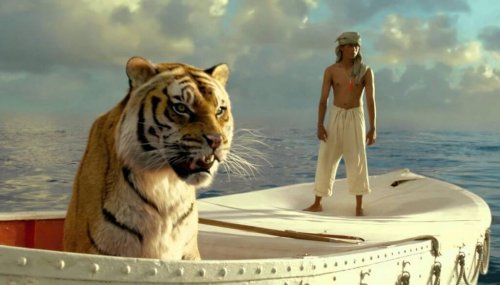 Pi in een bootje met een tijger