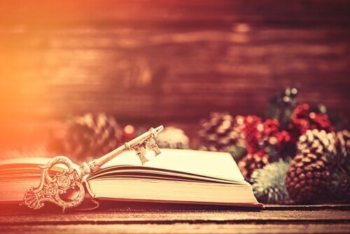 kerstverhaal boek met sleutel