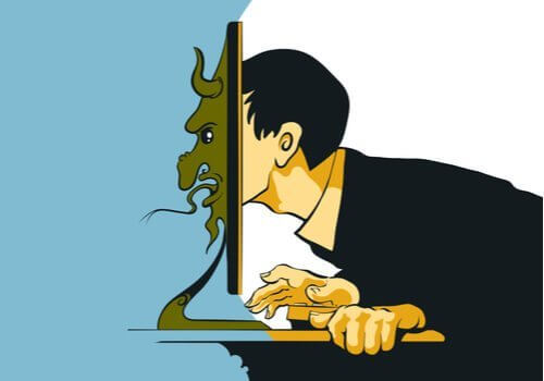 Man met het gezicht van een trol