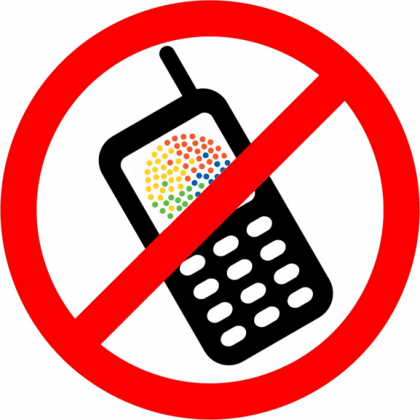Afbeelding dat telefoons verboden zijn