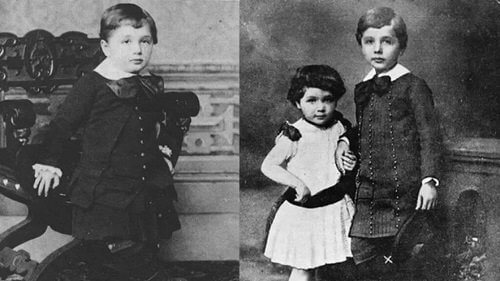 Foto van een jonge einstein