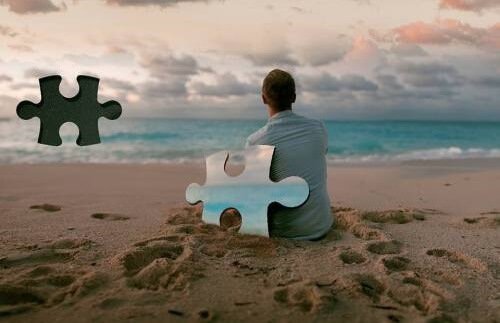 Iemand op strand