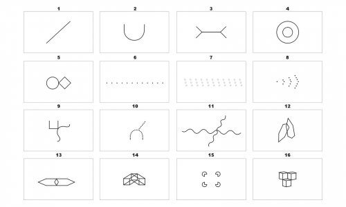 Symbolen van een psychologische test