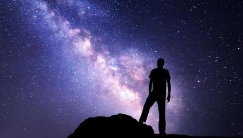 Revolutionair genie aanschouwt het universum