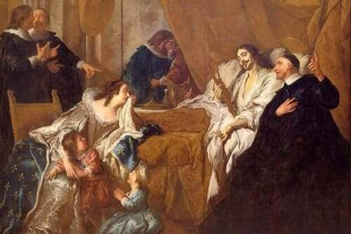 Schilderij van de dood van lodewijk xiv