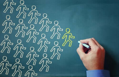 Een leider met meerdere volgelingen