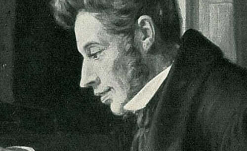 Tekening van Søren kierkegaard