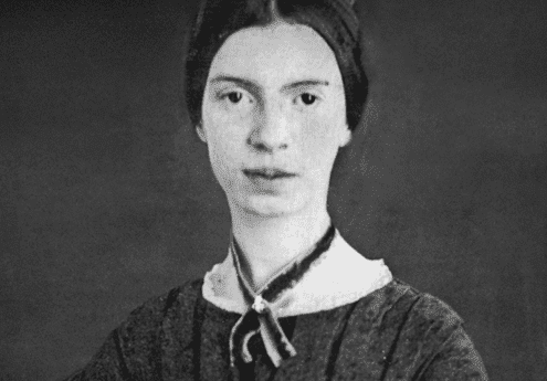 Zwart-wit foto van Emily Dickinson