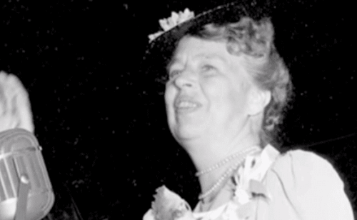 Eleanor Roosevelt spreekt op een evenement