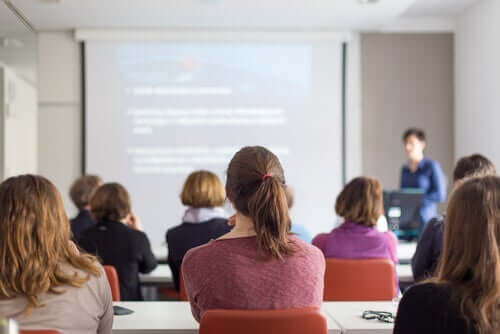 Studenten in een collegezaal