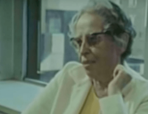 Een afbeelding uit een interview met Hannah Arendt