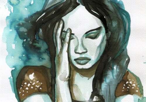 Eem aquarelschilderij van een vrouw