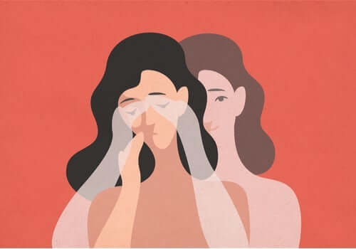 Een vrouw troost een andere vrouw