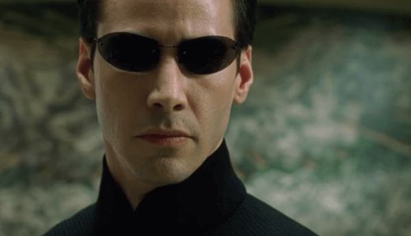 Een foto van Reeves in The Matrix