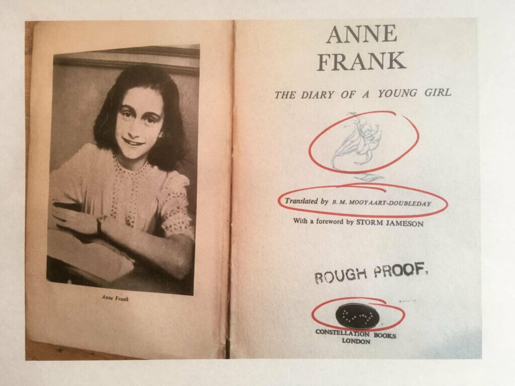Blad uit dagboek van Anne Frank