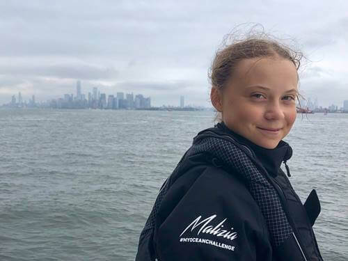 Greta Thunberg op weg naar Amerika