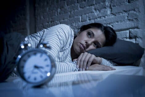 Vrouw met slapeloosheid