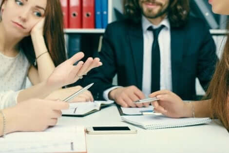 Een vergadering op het werk