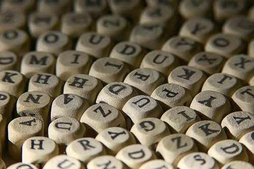 Letters op kleine blokjes