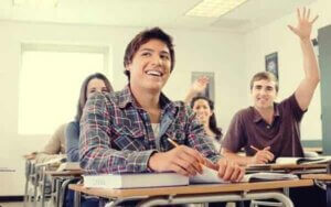 Studenten in een klaslokaal