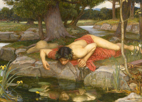 Echo en Narcissus van John William Waterhouse
