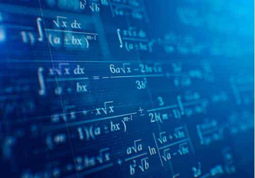 Wiskunde op een schoolbord