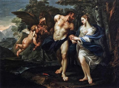 Een schilderij van Zeus en Demeter
