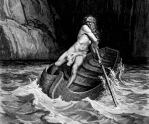 De mythe van Charon, veerman van de onderwereld