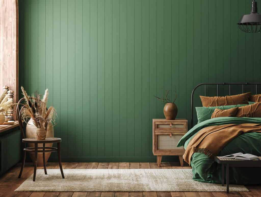 De kleur groen in de slaapkamer